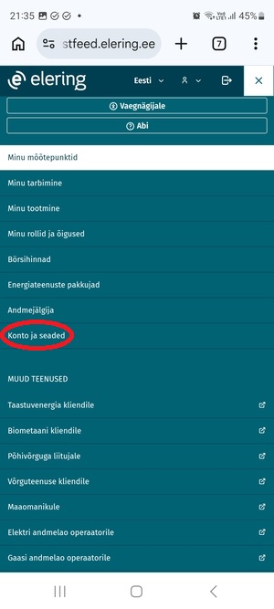 konto-seadete-leidmine